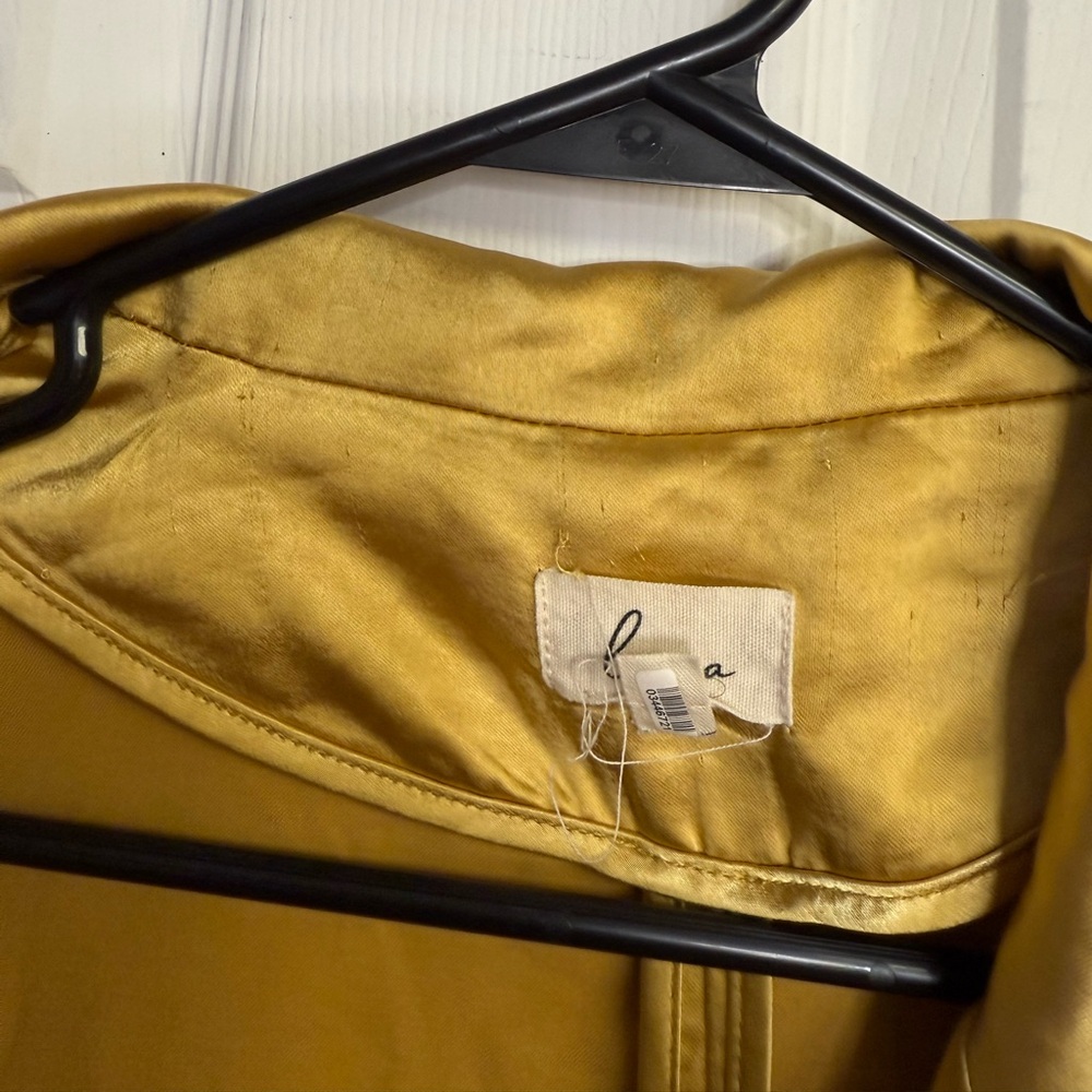 Lena Gold Double Breasted Satin Evening Jacket Blazer Size Medium - Picture 7 of 13